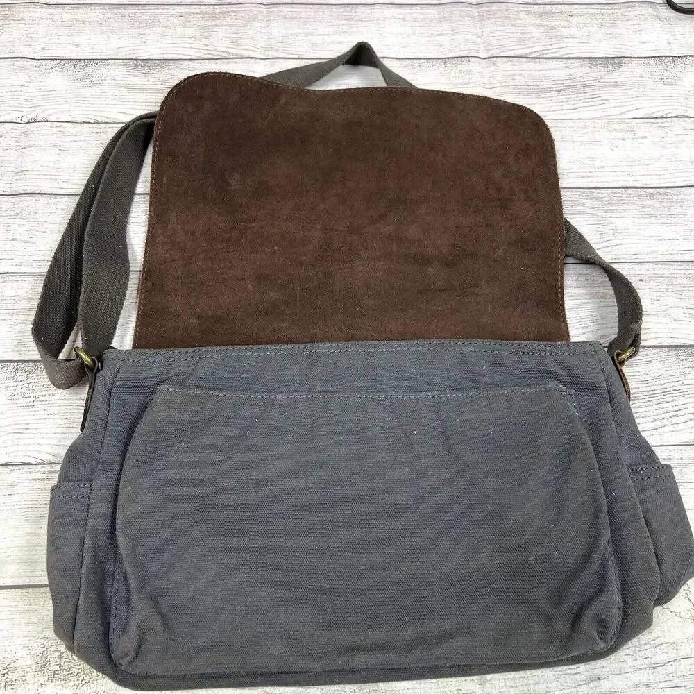 Patricia Nash Men's Leather Brown Blue Messenger Bag Travelers